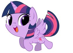Size: 900x649 | Tagged: safe, artist:nanook123, twilight sparkle, alicorn, pony, g4, chibi, cute, female, looking at you, mare, simple background, solo, twiabetes, twilight sparkle (alicorn), watermark, white background