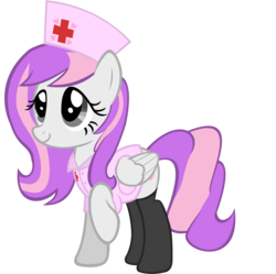 Size: 2570x2560 | Tagged: safe, oc, oc only, oc:amethyst lullaby, pegasus, pony, clothes, high res, nurse, nurse outfit, simple background, solo, transparent background