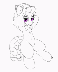 Size: 3720x4660 | Tagged: safe, artist:pabbley, tree hugger, earth pony, pony, g4, 30 minute art challenge, armpits, chest fluff, dreadlocks, female, mare, partial color, pubic mound, solo