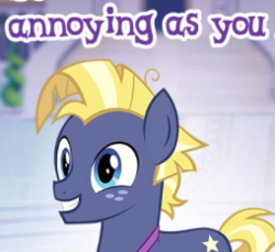 Size: 254x233 | Tagged: safe, gameloft, star tracker, earth pony, pony, g4, annoying, cropped, cute, freckles, grin, male, meme, smiling, solo, squee, stallion, trackerbetes, wow! glimmer