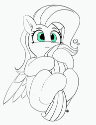 Size: 1280x1657 | Tagged: safe, artist:pabbley, fluttershy, pegasus, pony, g4, 30 minute art challenge, cute, daaaaaaaaaaaw, female, hug, mare, shyabetes, simple background, solo, tail hold, tail hug, white background