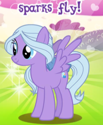 Size: 288x348 | Tagged: safe, gameloft, fond feather, pegasus, pony, g4, bow, cropped, cutie mark, female, glowing, hair bow, meme, solo, text, wow! glimmer