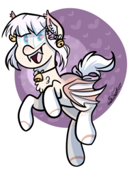Size: 1024x1351 | Tagged: safe, artist:befishproductions, oc, oc only, oc:kitty korpse, bat pony, pony, bell, bell collar, chest fluff, collar, ear fluff, female, heart eyes, mare, simple background, solo, transparent background, wingding eyes