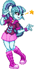 Size: 118x240 | Tagged: safe, artist:botchan-mlp, sonata dusk, equestria girls, g4, boots, clothes, cute, female, gif, non-animated gif, one eye closed, pixel art, ponytail, shoes, simple background, skirt, socks, solo, sonatabetes, sprite, tongue out, transparent background, wink