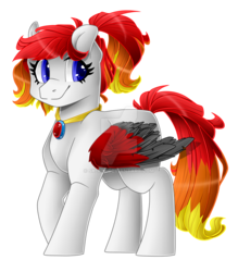 Size: 1024x1169 | Tagged: safe, artist:sk-ree, oc, oc only, pegasus, pony, colored wings, female, mare, multicolored wings, simple background, solo, transparent background, watermark