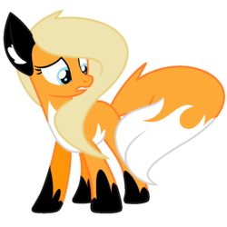 Size: 972x972 | Tagged: safe, artist:mad-n-monstrous, earth pony, fox, fox pony, pony, female, simple background, solo, transparent background