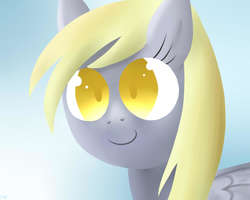 Size: 1250x1000 | Tagged: safe, artist:13light, derpy hooves, pegasus, pony, g4, colored pupils, female, mare, smiling, solo, underp