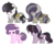 Size: 429x361 | Tagged: safe, artist:marielle5breda, oc, oc only, oc:music strings, oc:purple note, oc:sound heart, oc:twily, hippogriff, pegasus, pony, chibi, female, interspecies offspring, magical lesbian spawn, offspring, parent:gilda, parent:octavia melody, parent:princess flurry heart, parent:twilight sparkle, parents:flurrytavia, parents:giltavia, parents:twitavia, simple background, transparent background