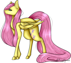 Size: 932x827 | Tagged: safe, artist:ohflaming-rainbow, fluttershy, pony, g4, female, simple background, solo, transparent background