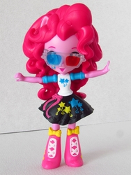 Size: 960x1280 | Tagged: safe, artist:whatthehell!?, pinkie pie, equestria girls, g4, 3d glasses, boots, clothes, doll, dress, equestria girls minis, glasses, irl, jacket, photo, shoes, skirt, toy