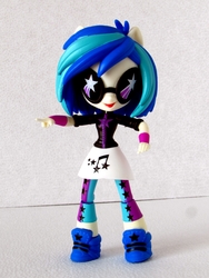 Size: 900x1200 | Tagged: safe, artist:whatthehell!?, dj pon-3, vinyl scratch, equestria girls, g4, bracelet, clothes, doll, equestria girls minis, glasses, irl, jewelry, leggings, photo, shoes, skirt, stars, sunglasses, toy