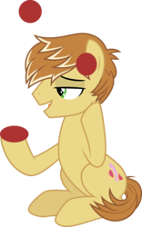 Size: 3000x4797 | Tagged: safe, artist:cloudy glow, feather bangs, earth pony, pony, g4, hard to say anything, juggling, male, simple background, solo, stallion, transparent background, vector