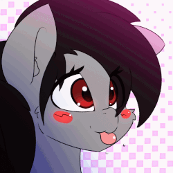 Size: 1000x1000 | Tagged: safe, artist:n0nnny, oc, oc only, pony, g4, animated, blinking, blushing, bust, cute, ear fluff, frame by frame, gif, gift art, ocbetes, portrait, raspberry noise, smiling, solo, tongue out