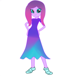 Size: 1024x1024 | Tagged: safe, artist:wonderschwifty, derpibooru exclusive, oc, oc only, oc:wonder sparkle, equestria girls, g4, .svg available, clothes, dress, eqg promo pose set, equestria girls-ified, simple background, smiling, solo, svg, transparent background, vector