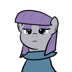 Size: 385x385 | Tagged: safe, artist:bennimarru, derpibooru exclusive, maud pie, earth pony, pony, g4, animated, blinking, bust, cute, female, flat colors, gif, looking at you, mare, maudabetes, portrait, simple background, solo, white background