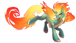Size: 3840x2160 | Tagged: safe, alternate version, artist:aegann, tianhuo (tfh), longma, them's fightin' herds, community related, female, high res, mane of fire, open mouth, simple background, solo, transparent background