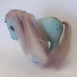 Size: 1000x1000 | Tagged: safe, photographer:shellebelle, blossom, earth pony, pony, g1, colombia, female, irl, mare, photo, solo, toy
