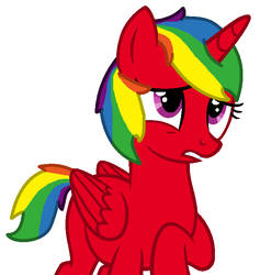 Size: 652x687 | Tagged: safe, artist:blueberry-mlp, oc, oc only, oc:delicious rainbow, alicorn, pony, female, mare, simple background, solo, white background