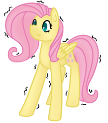 Size: 1045x1191 | Tagged: safe, artist:azure-quill, fluttershy, pony, g4, female, shaking, shivering, simple background, solo, wavy mouth, white background