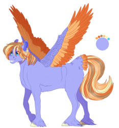 Size: 1566x1680 | Tagged: safe, artist:bijutsuyoukai, oc, oc only, pegasus, pony, colored wings, female, mare, multicolored wings, offspring, parent:dumbbell, parent:rainbow dash, parents:dumbdash, simple background, solo, tail feathers, transparent background, unshorn fetlocks