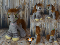 Size: 1333x1000 | Tagged: safe, artist:essorille, oc, oc only, oc:sonia, earth pony, pony, female, irl, long ears, mare, multiple views, photo, plushie, solo