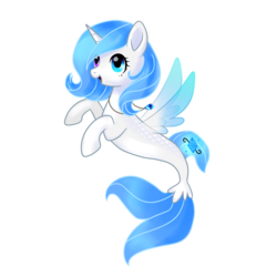 Size: 2048x2048 | Tagged: safe, artist:rikadiane, oc, oc only, oc:rika diane, seapony (g4), heterochromia, high res, simple background, solo, transparent background