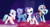 Size: 2008x1080 | Tagged: safe, artist:inopony, coco pommel, fashion plate, rarity, sassy saddles, earth pony, pony, unicorn, g4, carpet, fabulous, female, male, mare, red carpet, scene interpretation, stallion