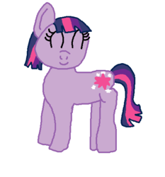 Size: 462x496 | Tagged: safe, artist:nightshadowmlp, twilight sparkle, earth pony, pony, g4, earth pony twilight, female, g5 concept leak style, g5 concept leaks, missing ear, simple background, solo, twilight sparkle (g5 concept leak), white background