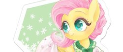 Size: 750x320 | Tagged: safe, artist:sibashen, fluttershy, pegasus, pony, g4, bowtie, clothes, cute, dress, female, folded wings, looking away, mare, smiling, solo, turned head
