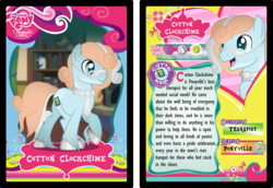 Size: 3021x2077 | Tagged: safe, artist:thecreativeenigma, oc, oc only, oc:cotton clockchime, earth pony, pony, glasses, high res, male, solo, stallion, trading card