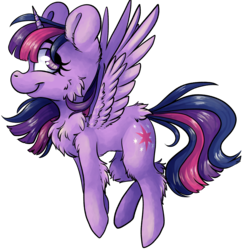 Size: 4556x4681 | Tagged: safe, artist:cutepencilcase, twilight sparkle, alicorn, pony, g4, absurd resolution, chest fluff, cute, female, looking back, simple background, smiling, solo, transparent background, twiabetes, twilight sparkle (alicorn)