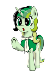 Size: 6987x9320 | Tagged: safe, artist:cakonde, oc, oc only, oc:camellia yasmina, pony, unicorn, absurd resolution, boop, clothes, cute, female, mare, open mouth, raised hoof, rule 63, simple background, solo, standing, transparent background