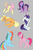 Size: 919x1392 | Tagged: safe, artist:guiltyp, applejack, fluttershy, pinkie pie, rainbow dash, rarity, twilight sparkle, pony, g4, mane six, palette swap, recolor