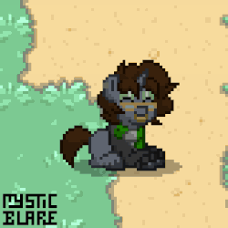 Size: 320x320 | Tagged: safe, artist:mystic blare, oc, pony, pony town, animated, clothes, cookie, food, glasses, nom, pixel art, scarf, shirt, solo