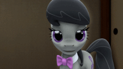 Size: 320x180 | Tagged: safe, artist:grimdark-lindy, octavia melody, earth pony, pony, g4, 3d, animated, female, gif, k, looking at you, mare, reaction image, sign, solo, source filmmaker