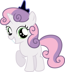 Size: 3967x4409 | Tagged: safe, artist:emper24, edit, sweetie belle, pony, unicorn, g4, accessory swap, cropped, female, filly, simple background, solo, transparent background, vector