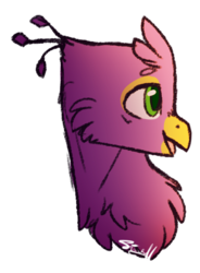 Size: 916x1243 | Tagged: safe, artist:cloud-drawings, oc, oc only, oc:gyro feather, oc:gyro tech, griffon, bust, griffonized, portrait, simple background, solo, species swap, transparent background