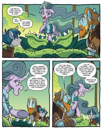 Size: 1056x1317 | Tagged: safe, artist:tony fleecs, idw, mistmane, rockhoof, stygian, earth pony, pony, unicorn, g4, legends of magic #11, my little pony: legends of magic, spoiler:comic, carnivorous plant, female, male, mare, stallion