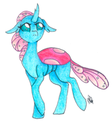 Size: 2428x2668 | Tagged: safe, artist:fountainstranger, ocellus, changedling, changeling, g4, school daze, cute, diaocelles, female, high res, simple background, solo, traditional art, transparent background