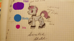 Size: 640x360 | Tagged: safe, artist:skritchsketch, oc, oc only, oc:skritch sketch, graph paper, lined paper, solo, traditional art