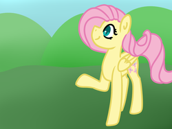 Size: 1600x1200 | Tagged: safe, artist:azure-quill, fluttershy, pony, g4, female, field, solo