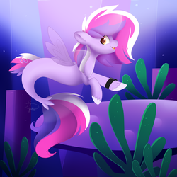 Size: 1024x1024 | Tagged: safe, artist:beashay, oc, oc only, oc:sketchbook wonder, seapony (g4), female, solo, underwater