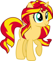 Size: 1376x1579 | Tagged: safe, artist:rustle-rose, sunset shimmer, pony, unicorn, equestria girls, g4, cute, ponified humanized pony, shimmerbetes, simple background, smiling, solo, transparent background, vector