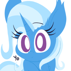 Size: 8000x8000 | Tagged: safe, artist:dragonpone, derpibooru exclusive, trixie, pony, unicorn, absurd resolution, chest fluff, cute, dialogue, diatrixes, ear fluff, female, looking at you, mare, raised eyebrow, simple background, smiling, solo, transparent background, yo