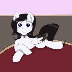 Size: 3000x3000 | Tagged: safe, artist:rarityismywaifu, oc, oc only, oc:lamika, pegasus, pony, choker, female, freckles, high res, mare, smiling, solo
