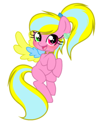 Size: 892x1048 | Tagged: safe, artist:galaxyswirlsyt, oc, oc only, oc:cloudy sunshine, pegasus, pony, colored wings, female, heterochromia, mare, multicolored wings, simple background, solo, transparent background