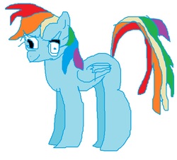Size: 940x848 | Tagged: artist needed, safe, rainbow dash, g4, 1000 hours in ms paint, female, ms paint, simple background, solo