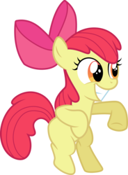 Size: 3000x4084 | Tagged: safe, artist:cloudy glow, apple bloom, earth pony, pony, apple family reunion, g4, .ai available, bipedal, dancing, female, filly, grin, happy, simple background, smiling, solo, transparent background, vector