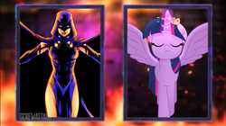 Size: 1768x992 | Tagged: safe, twilight sparkle, alicorn, pony, g4, death battle, death battle!: raven vs twilight sparkle, exploitable meme, meme, movie accurate, raven (dc comics), twilight sparkle (alicorn)