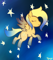 Size: 1652x1871 | Tagged: safe, artist:dyonys, oc, oc only, oc:star gazer, pegasus, pony, colored wings, colored wingtips, female, mare, night, sketch, solo, stars, wings
